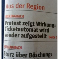 Na bitte - geht doch!-Information aus der NÖN (Zeitung) zum Thema Fahrkartenautomat